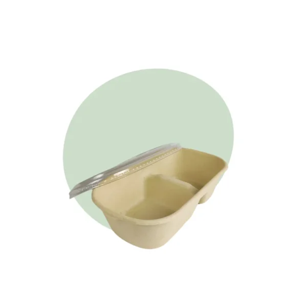 Compartment Bagasse Bowl - 1000ml