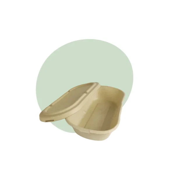 Long Bagasse Bowl (Bagasse Lid) - 850ml