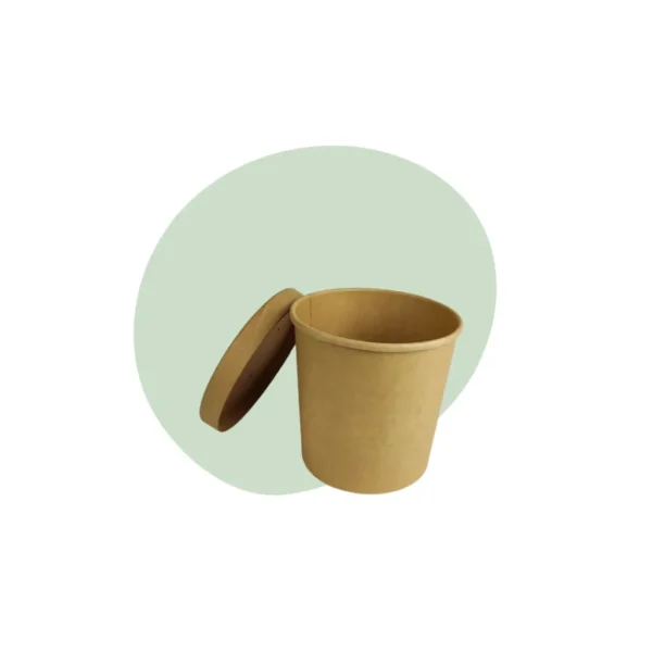 750ml Kraft Soup Bowl - Paper Lid